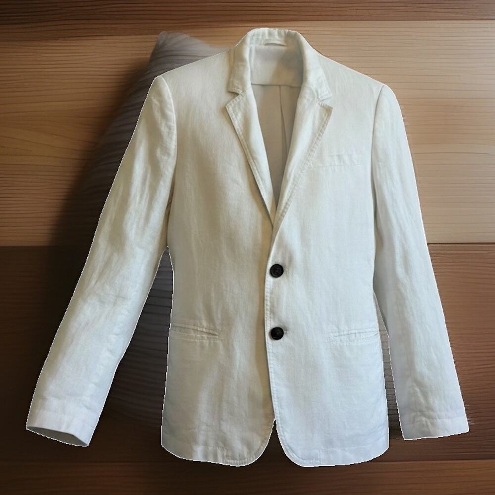 J Crew Women’s 12 White Linen Blazer Jacket Capsule Preppy Academia Career Chic